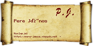 Pere János névjegykártya