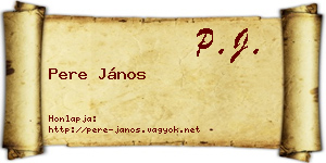 Pere János névjegykártya